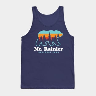 Mt Rainier National Park Hikes Retro Bear Tank Top